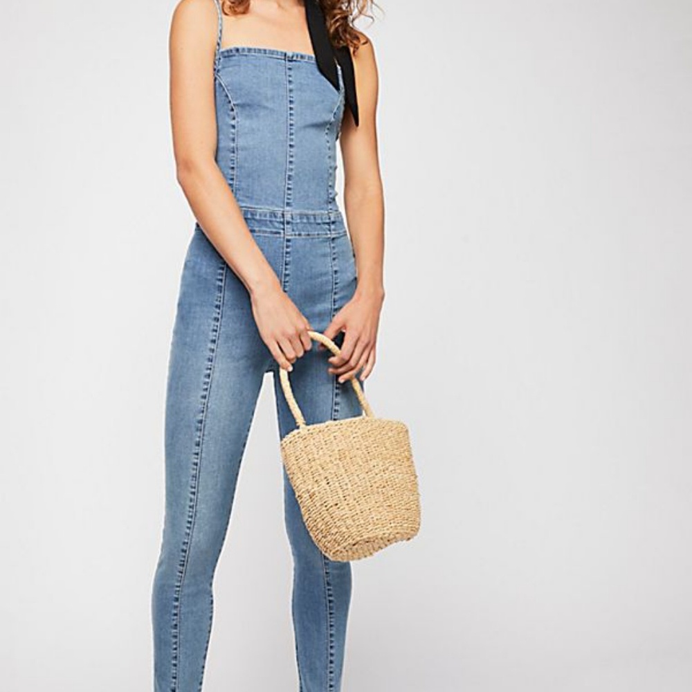 Free People Denim Jumpsuit